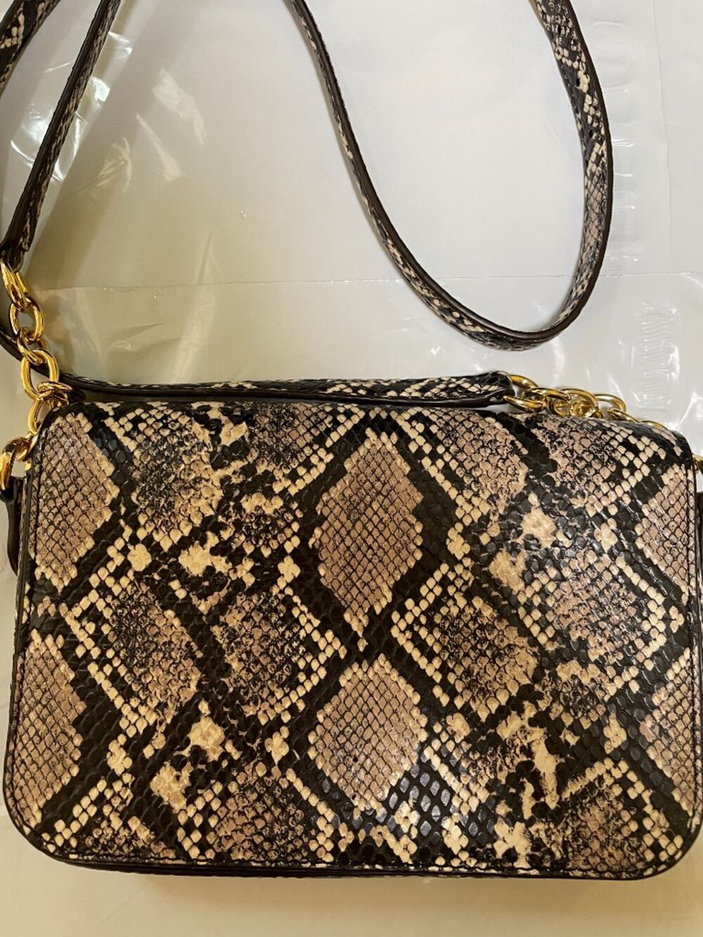 Lauren Ralph Lauren Small Bodycross Cow Leather Animal Pattern Bag